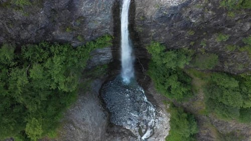 waterfall in Gudvangen Norway during summer