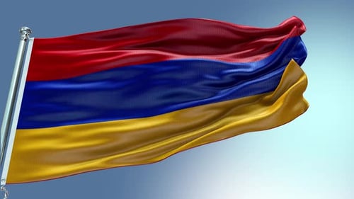 Rendu 4K Vidéo du drapeau de l'Arménie ondulant dans le vent La boucle du drapeau de l'Arménie ondulant dans la victoire