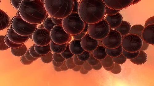 Spheres In Orange Glow