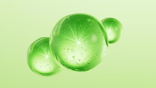 Green cosmetics liquid ball background