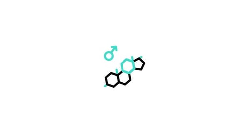 Minimalist Male Gender Symbol and Chemical Structure Line Art Animation