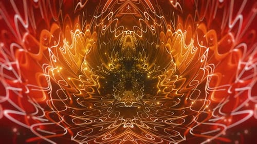 Rot-orange, gewellte Fantasy-Abstraktion