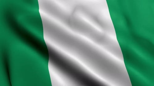 Realistic Waving Flag of Nigeria Seamless Loop