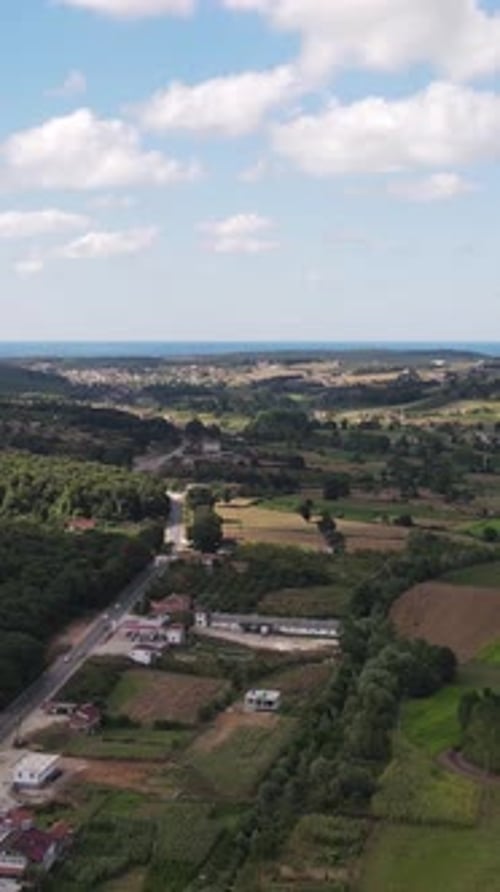 Green Town Highway Aerial View