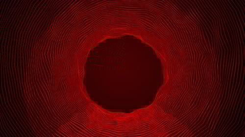 abstract red color digital tunnel wave lines visual dynamic loop geometry motion creative background