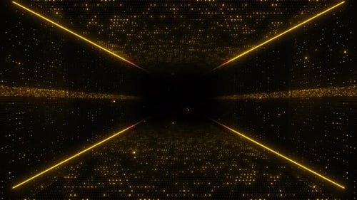 Animation of Golden Tunnel for Award Videos Golden Stage Spotlights Royal Awards Ceremony Graphics