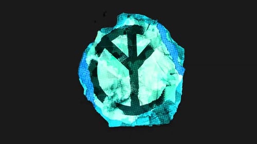 Grungy Crumpled Paper Reveal of Abstract Symbol Animation