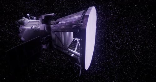 A Spacecraft is Captured in Interstellar Space Surrounded By a Field of Stars