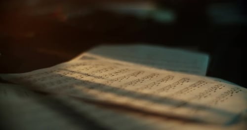 Music Notes on Desk in Sound Recording Studio