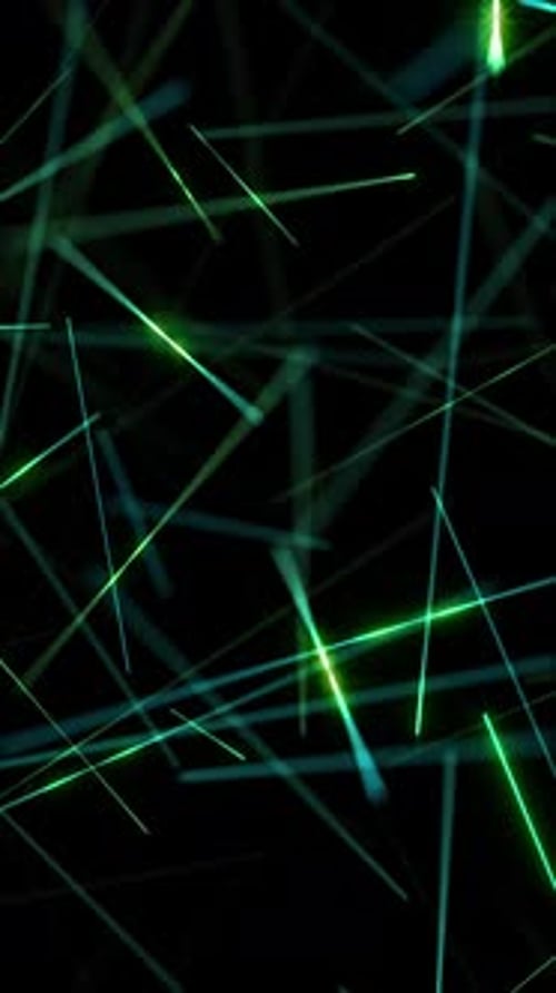 Vertical Video - Glowing Green and Blue Laser Beams Technology Background