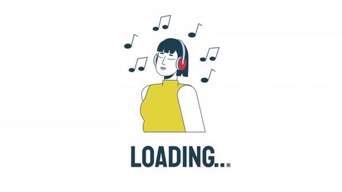 Music Lover Loading Screen Flat Design Animation