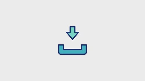Animated Download Icon in Modern Digital Style