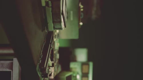 Vertical Format of Old Vintage Personal Computer Workspace