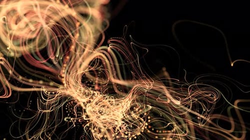 Faszinierende Animation mit linearem Bewegungsstil. Wunderschönes glitzerndes Muster mit Wellenlinien und Hyp