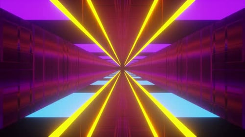 Endless Glowing Futuristic Tunnel Loop