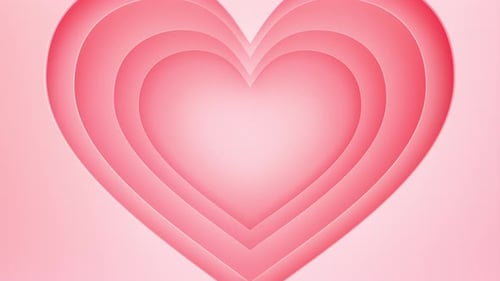 Romantic Pink Heart Tunnel Loop Background Animation