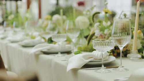 Elegant Table Setting for Wedding Reception