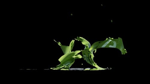 simulation of a rubber letter "T" followed by an explosion. has an alpha channel