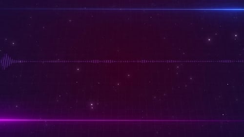 Dynamic Neon Audio Visualizer with Futuristic Grid Background