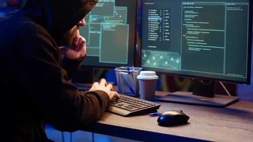 Hacker Hiding in Underground Bunker Chatting with Friend in Telephone Call