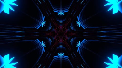 Blue And Pink Geometric Neon Strobe Cyber Tunnel Background Vj Loop In 4K