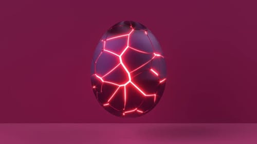 Pink Cracks on Egg Shell Pieces on Dark Red Bg Able to Loop Endless