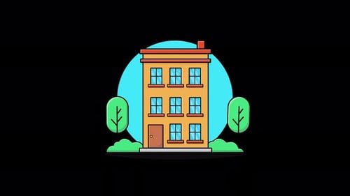 House Building Concept Animation Video - Transparent