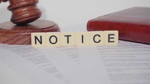 Gavel and Notice on Legal Documents