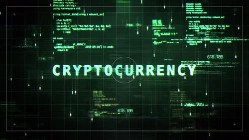 Cryptocurrency Glitch Hologramm-Video im Hud-Satellitenstil