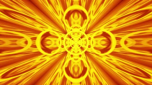 Fire Orange Neon Rings Tunnel Vj Loop Background Animation