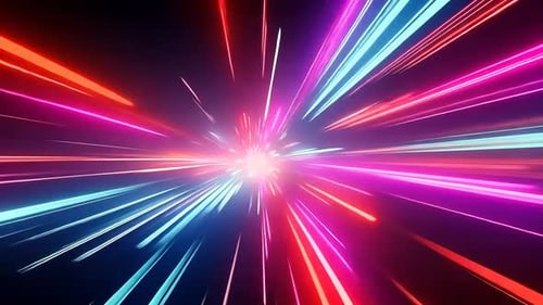 Linhas de velocidade vibrantes abstratas explodem para fora