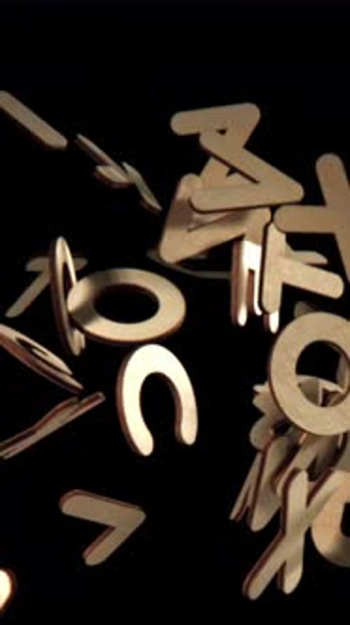 The Fall of Wooden English Letters Filmed on a Highspeed Camera at 1000 Fps