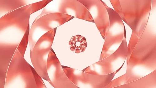 Abstract Rose Gold Swirling Fluid Tunnel Loop Background