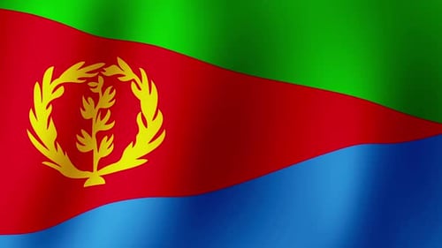 Eritrea National Flag Waving Seamless Loop