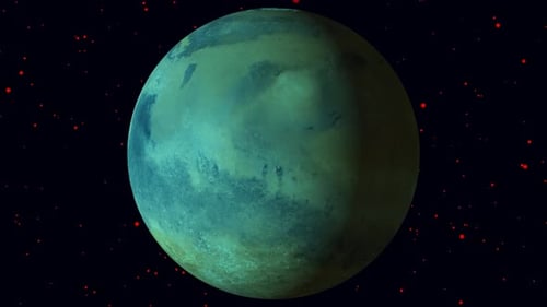 Animated Planet Rotation in Deep Space with Stars