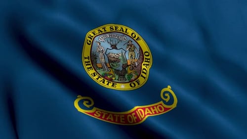 Realistic Waving Idaho State Flag Animation Loop