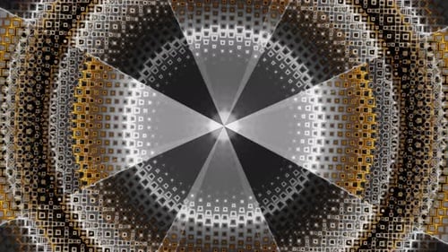Orange and Blue Neon Flash Rotating Circle Tunnel Vj Loop Animation