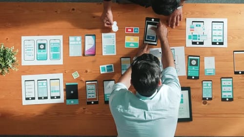App Designers Collaborate on Mobile Interface Project
