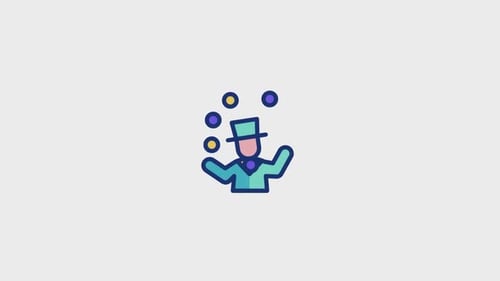 Animated Juggler with Colorful Balls Icon