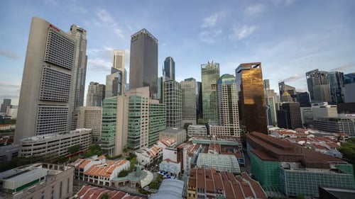 Horizonte del distrito central de negocios de Singapur