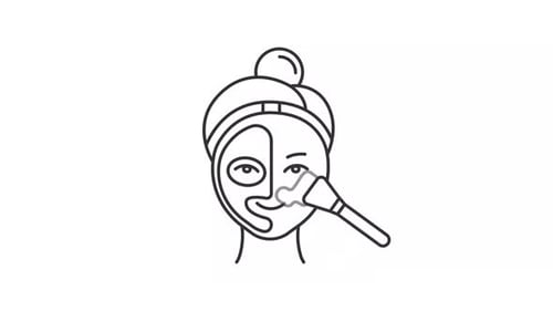 Animated Face Mask Application Line Art Icon