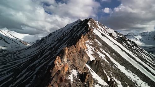 Snow Covered Mountains from an Aerial Perspective