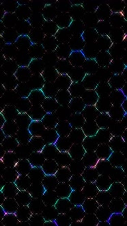 Animated Futuristic Glowing Hexagon Grid Background Loop
