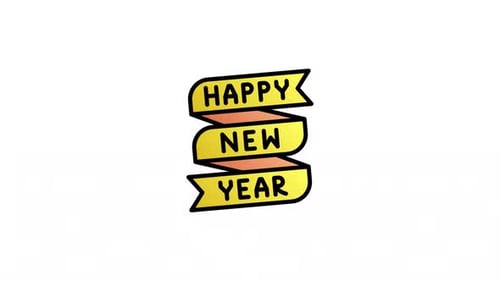 Decorative Happy New Year Text Animation