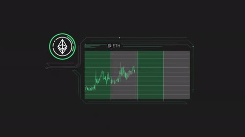 Animated Infographic Of Ethereum Stock Price Growth On Alpha Channel