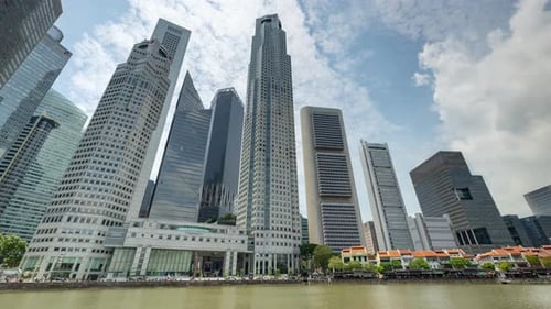 Horizonte del distrito central de negocios de Singapur