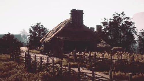 An Old Abandoned Farm Cottage on Bodmin Moor in Cornwall Vintage Effect