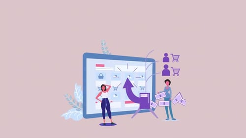 Animated E-commerce Growth and Online Shopping Concept