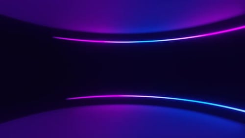 Purple and Blue Moving Curve Neon Lines Loop Animation Background
