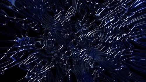 Futuristic Dark Blue Fluid Metallic Abstract Background Loop